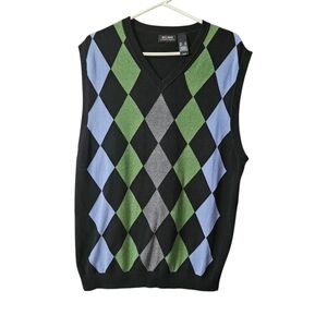 Axcess Men's Argyle Sweater Vest NEW V-Neck Size XL Cotton Black Green Gray Blue